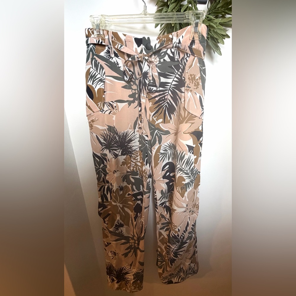 rag & bone Victoria Tropical 100% Silk Wide Leg Pants Floral Resortwear Sz 00 - Picture 4 of 16